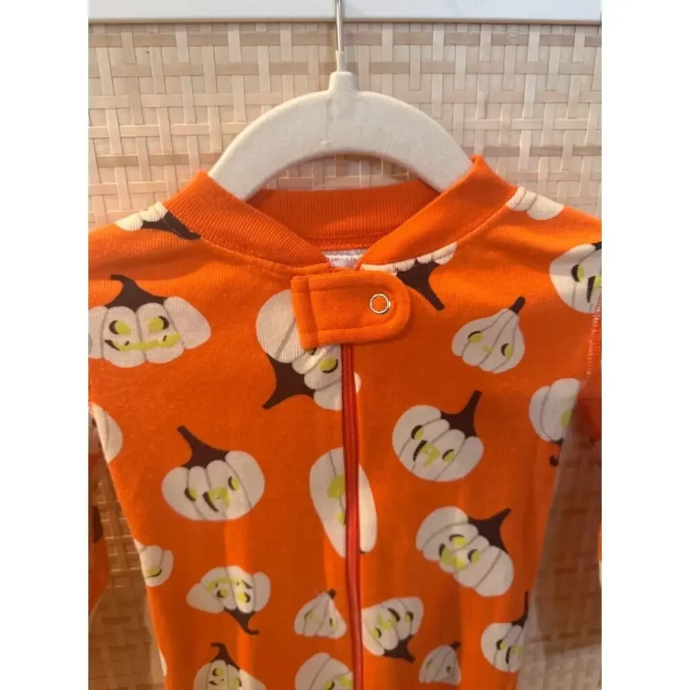 Hanna Andersson Halloween Pumpkin Organic Cotton Zip Sleeper 18-24M 80cm